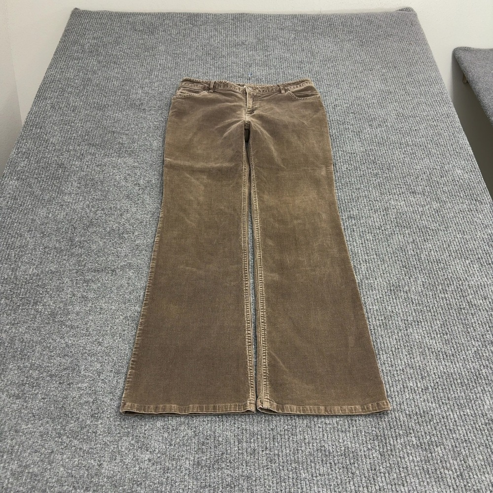 J Jill Pants Women 8 Brown Cotton Corduroy Stretch Flare Casual Boho